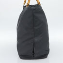 GUCCI Bamboo Hand Bag Nylon Gray 002 2854 0412 5 Auth ar11843-3