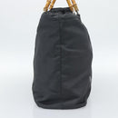 GUCCI Bamboo Hand Bag Nylon Gray 002 2854 0412 5 Auth ar11843-4