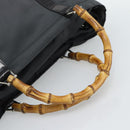 GUCCI Bamboo Hand Bag Nylon Gray 002 2854 0412 5 Auth ar11843-7