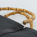 GUCCI Bamboo Hand Bag Nylon Gray 002 2854 0412 5 Auth ar11843-8