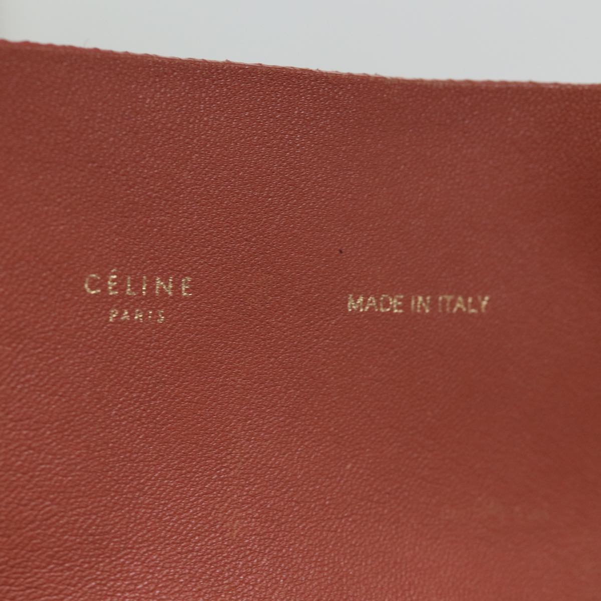 CELINE Horizontal Cabas Tote Bag Leather Bordeaux Orange Auth ar11846