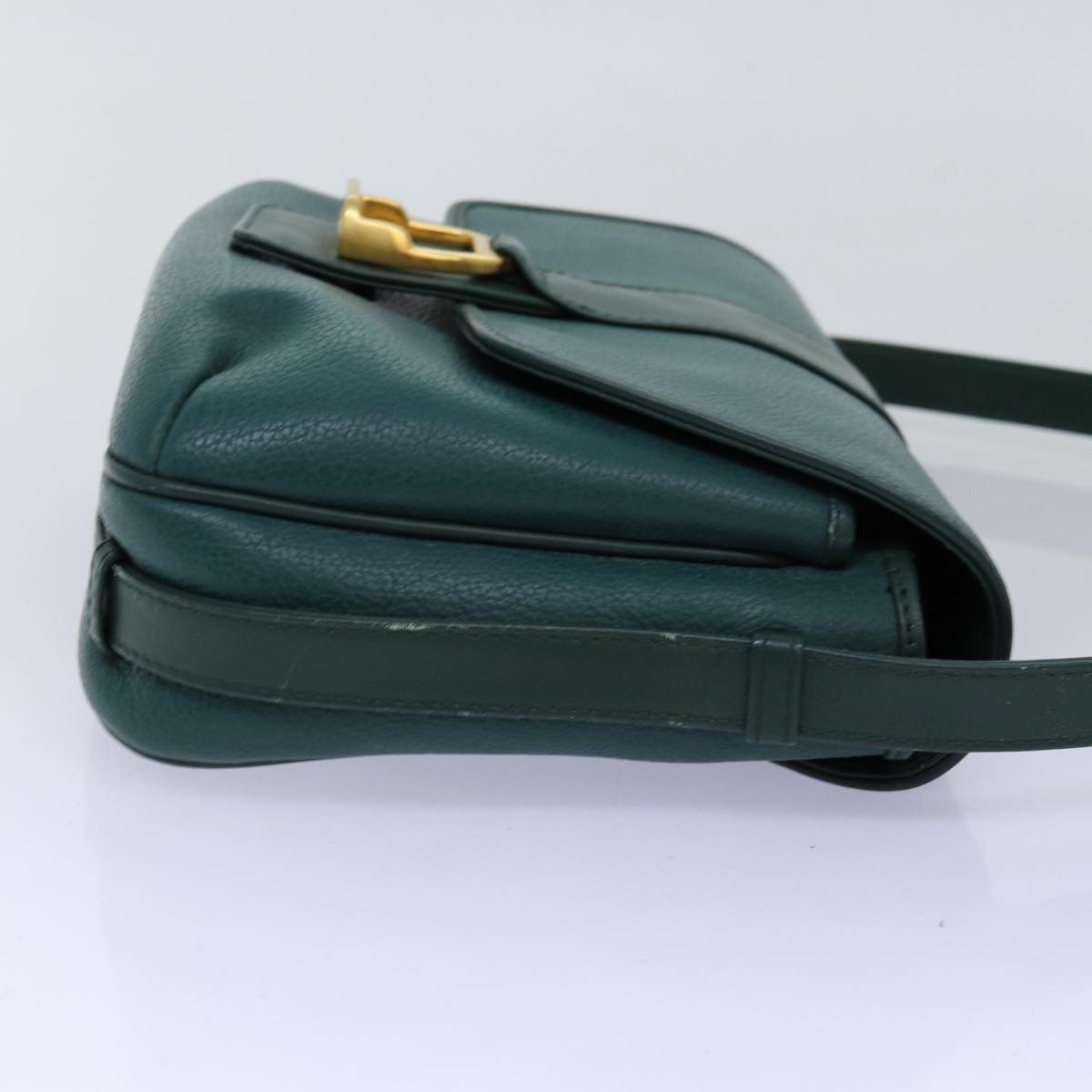 GUCCI Shoulder Bag Leather Green Auth ar11848