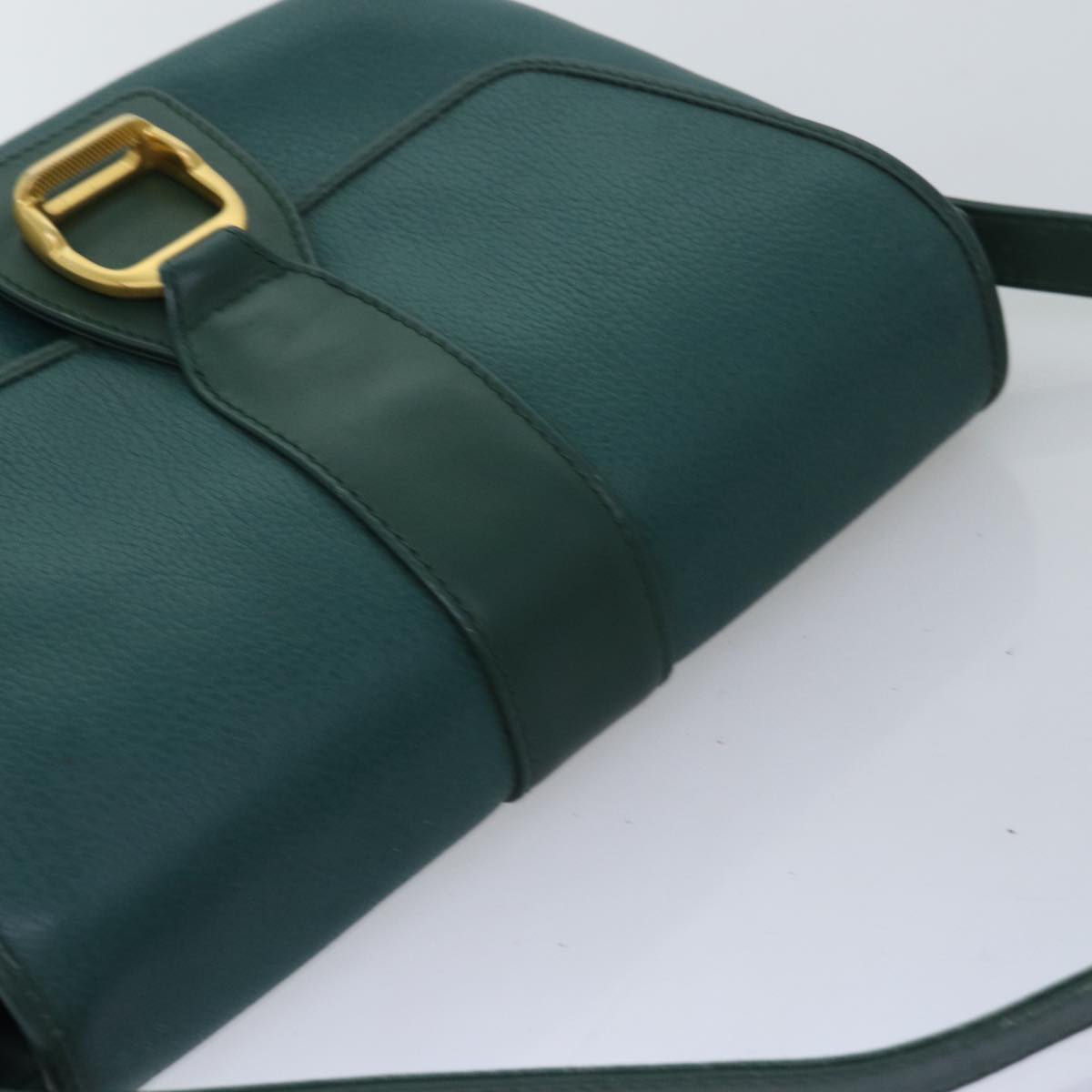 GUCCI Shoulder Bag Leather Green Auth ar11848