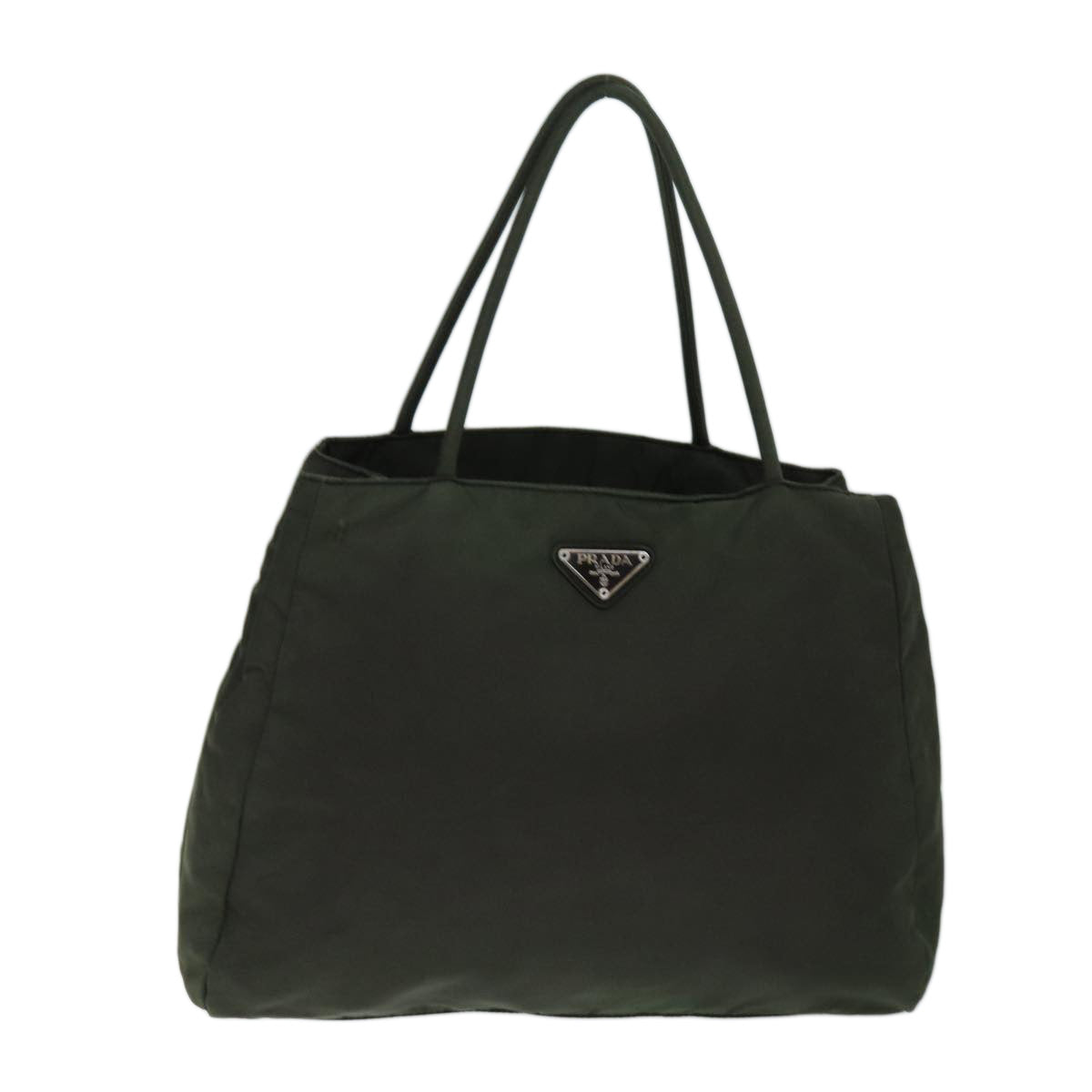 PRADA Hand Bag Nylon Green Auth ar11850