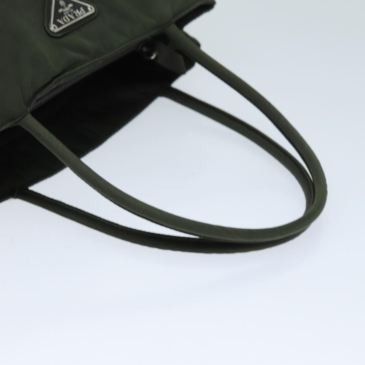 PRADA Hand Bag Nylon Green Auth ar11850