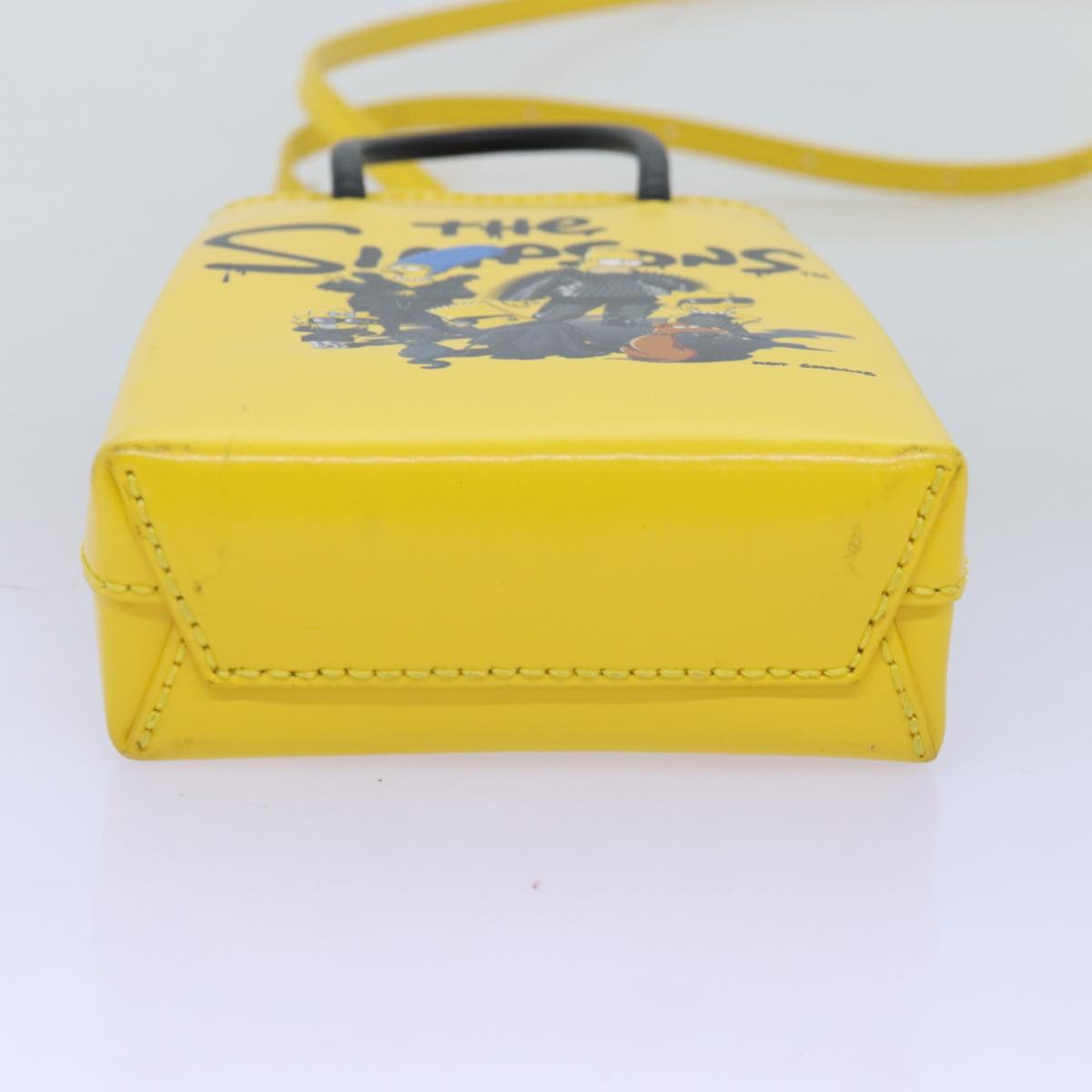 BALENCIAGA Phone Folder The Simpsons Bag Leather 2way Yellow 593826 Auth ar11851