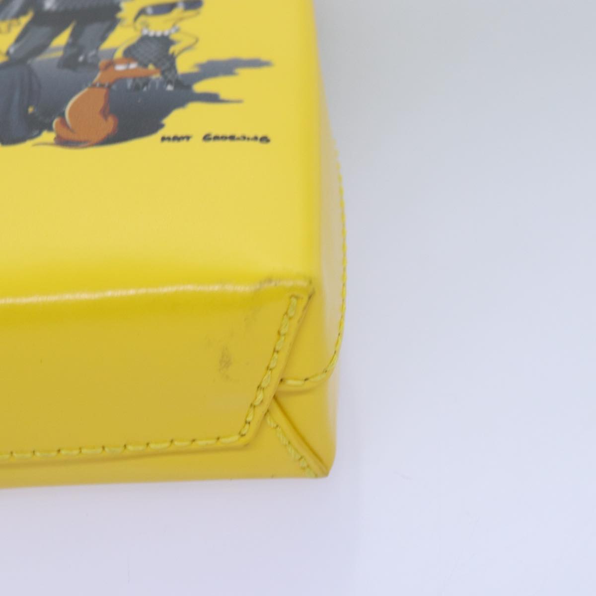 BALENCIAGA Phone Folder The Simpsons Bag Leather 2way Yellow 593826 Auth ar11851