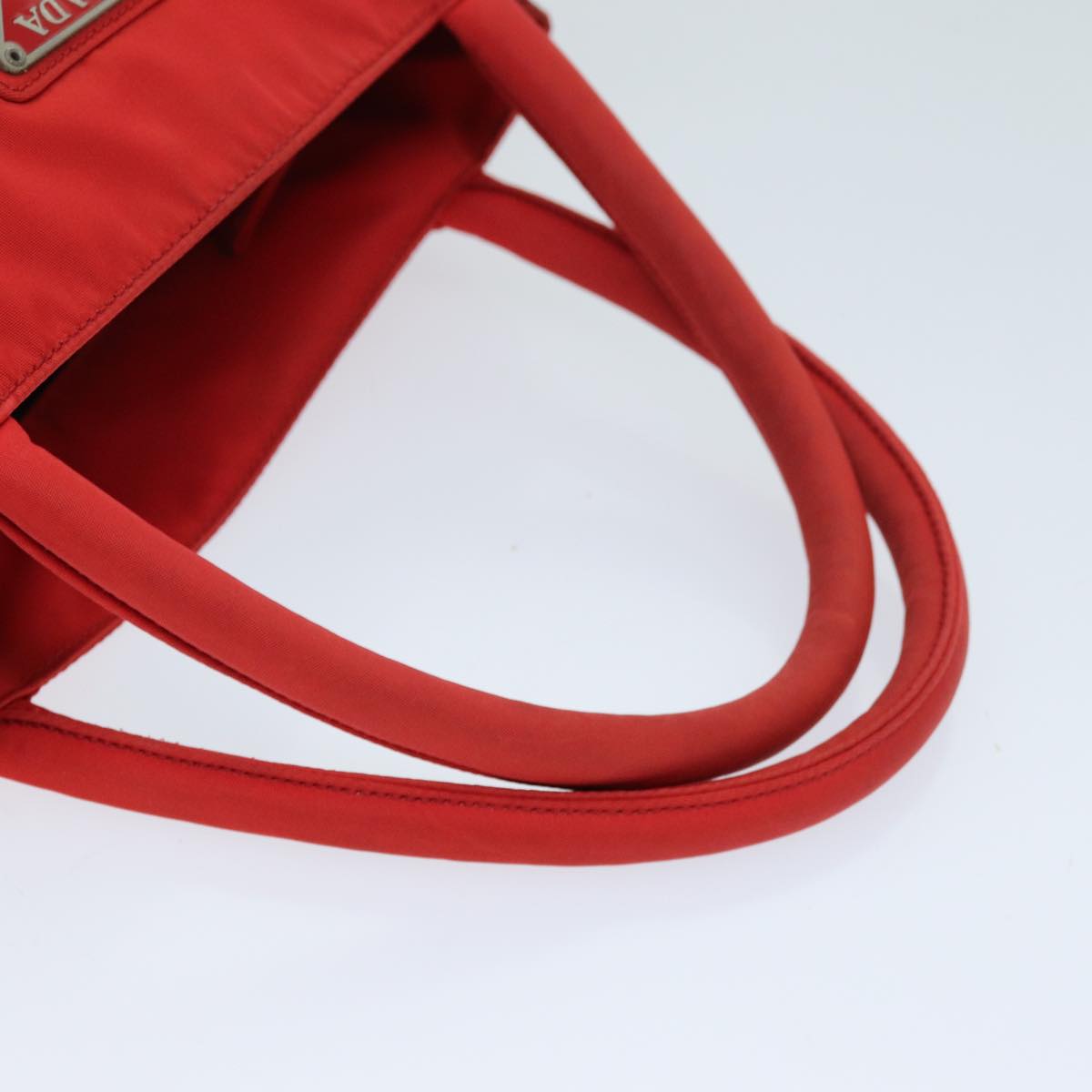 PRADA Hand Bag Nylon Red Auth ar11857