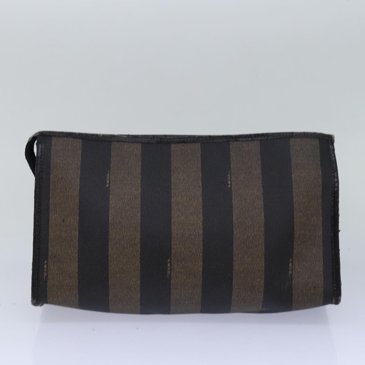 FENDI Pecan Canvas Clutch Bag 2Set Brown Black Auth ar11882