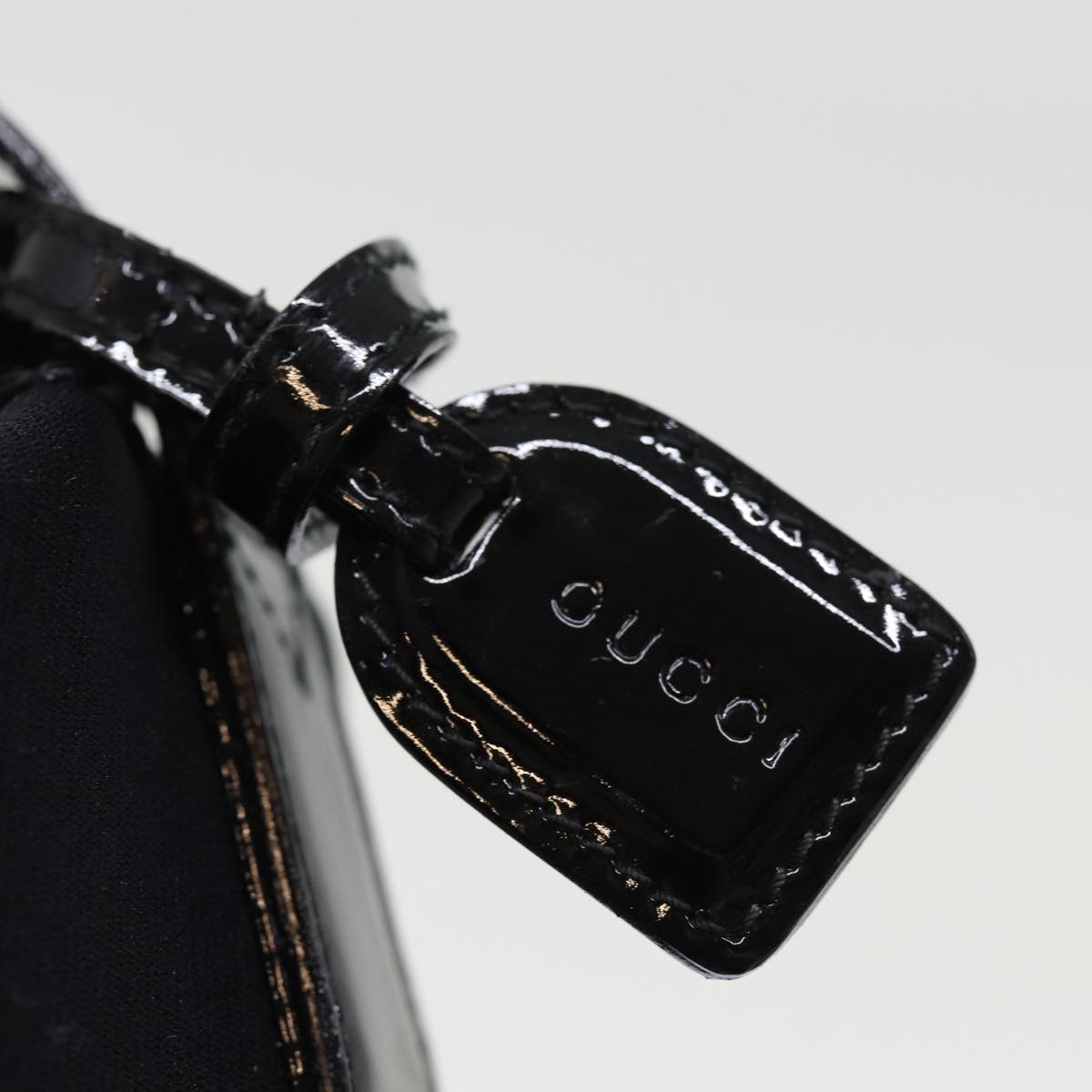 GUCCI Bamboo Hand Bag Nylon Black Auth ar11884