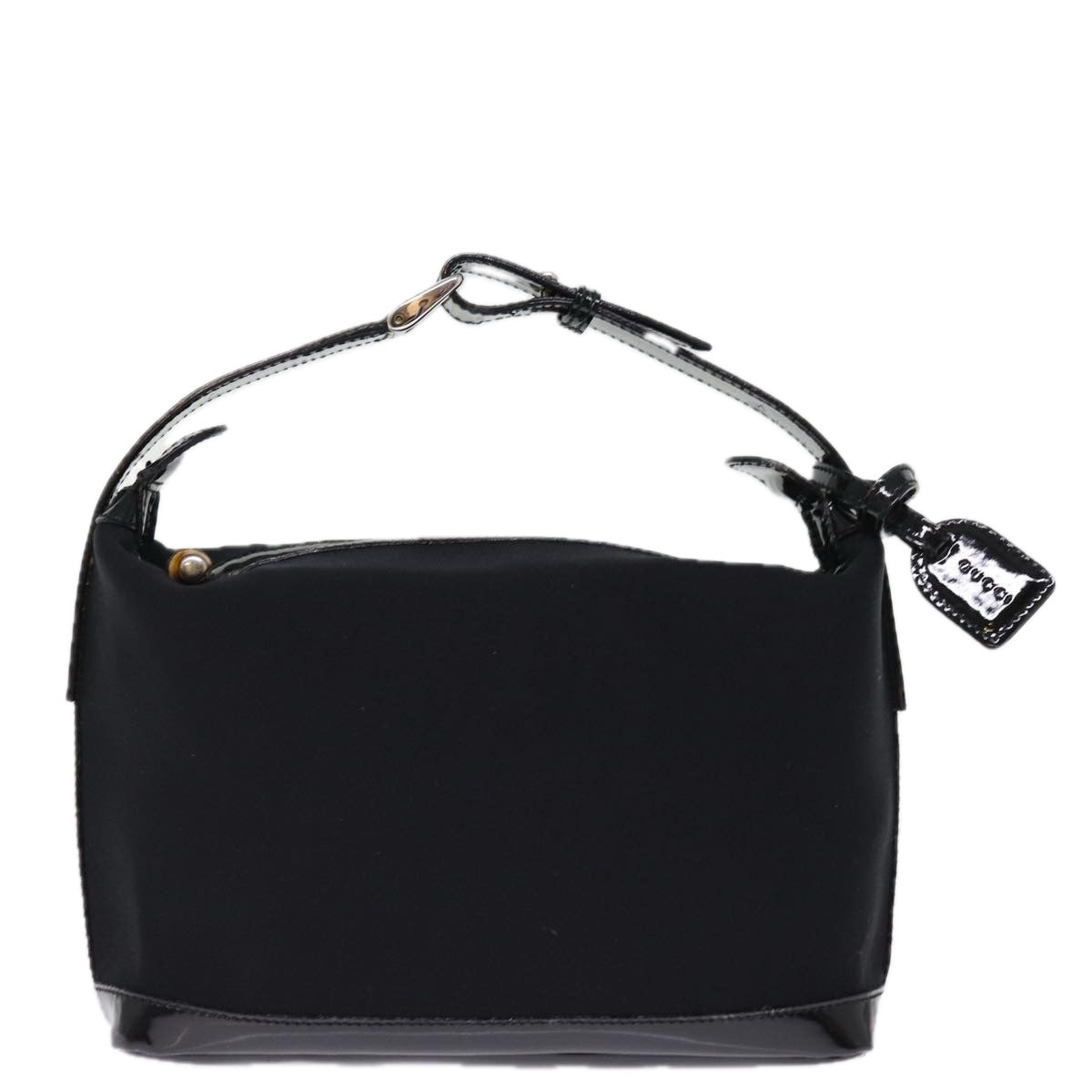 GUCCI Bamboo Hand Bag Nylon Black Auth ar11884