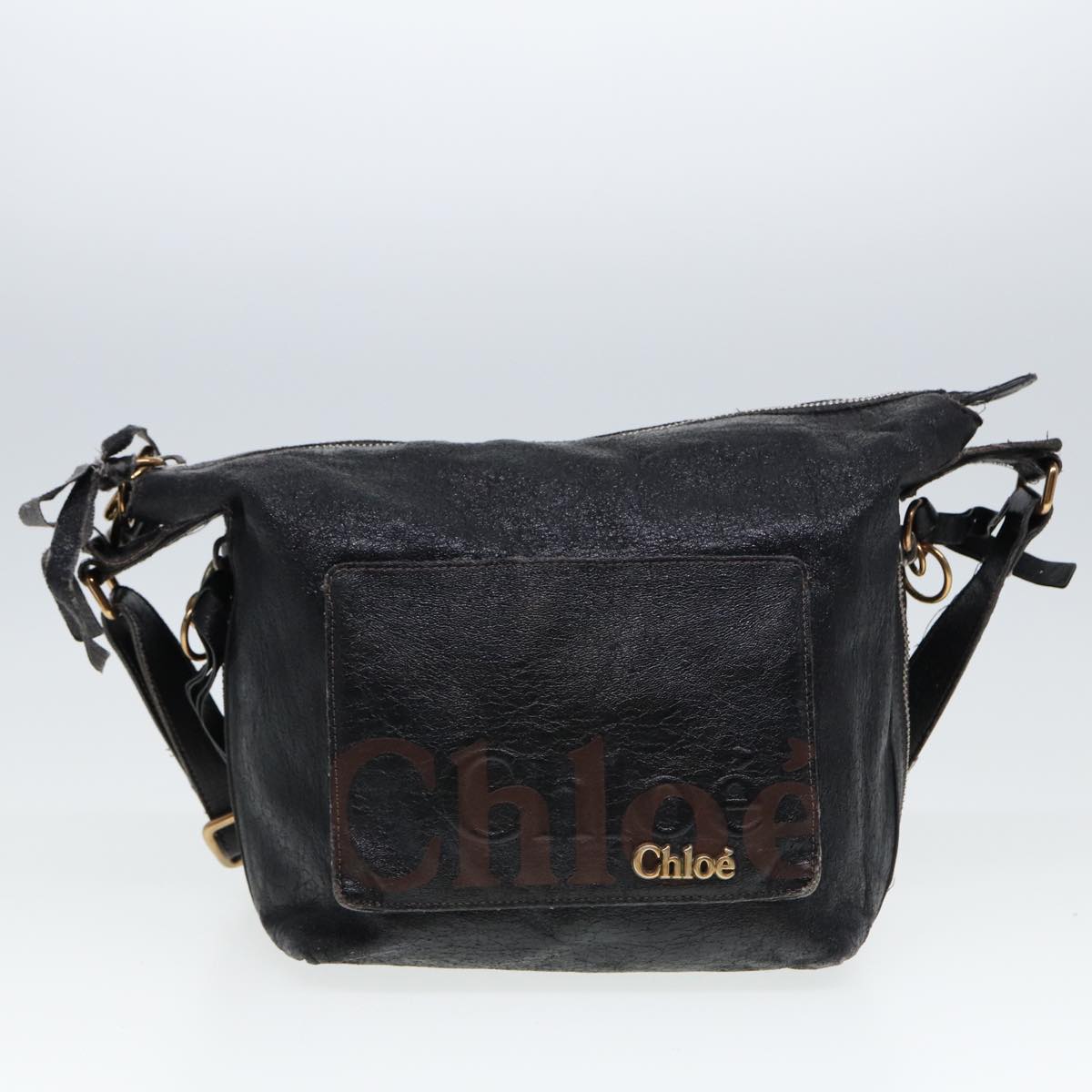 Chloe Hand Bag Leather 3Set Black Brown Auth ar11886