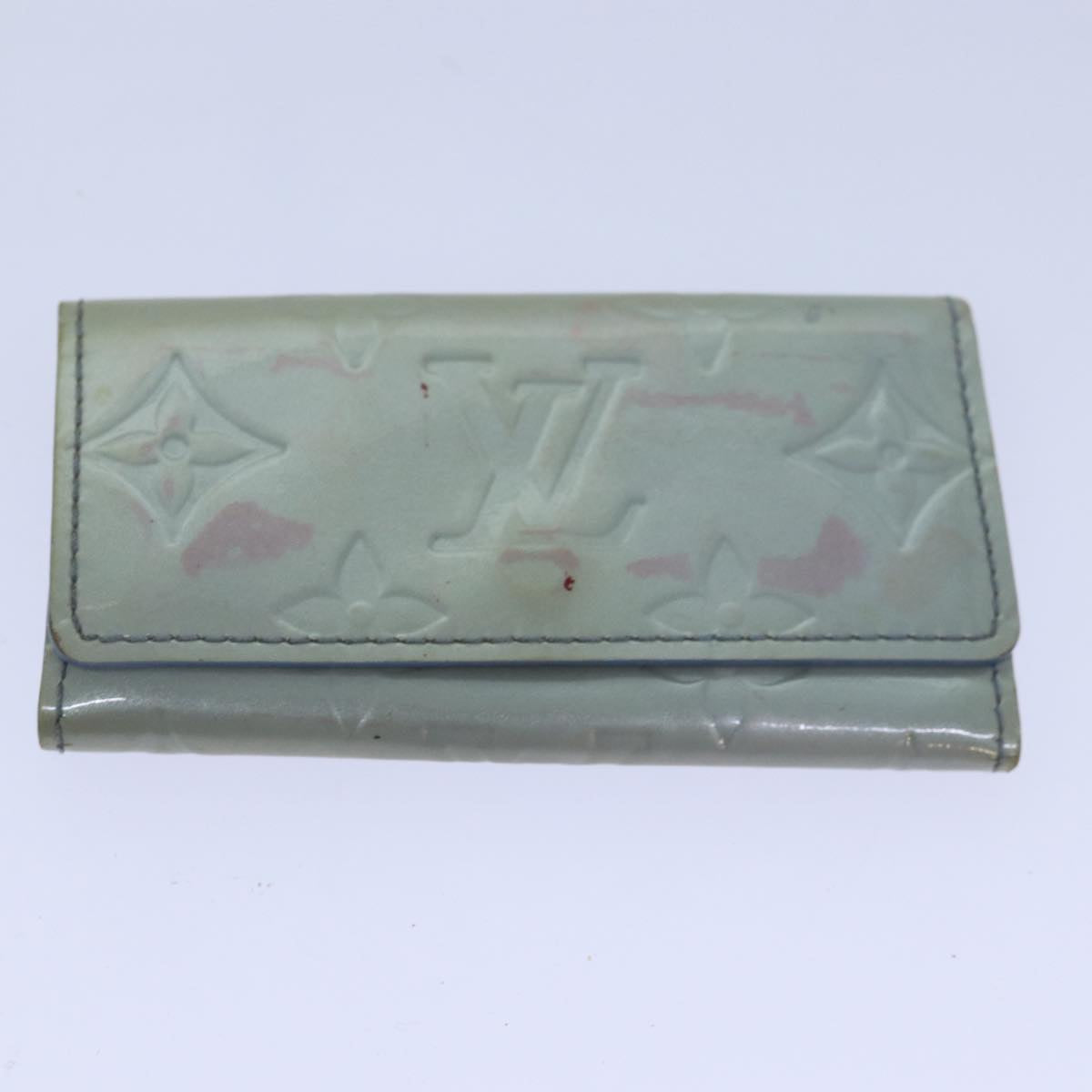 LOUIS VUITTON Vernis Wallet 4Set Gris Art Deco Baby Blue Red LV Auth ar11890