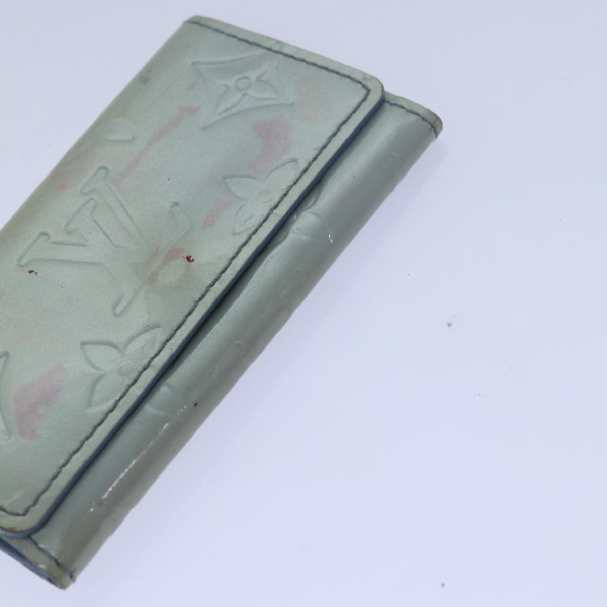 LOUIS VUITTON Vernis Wallet 4Set Gris Art Deco Baby Blue Red LV Auth ar11890