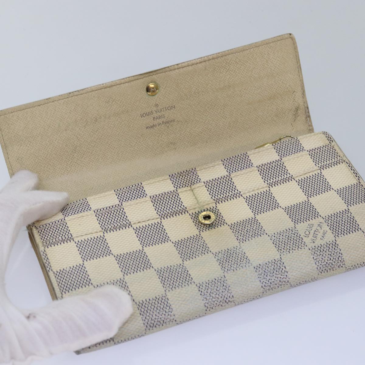 LOUIS VUITTON Damier Azur Coin Purse Wallet 4Set LV Auth ar11891