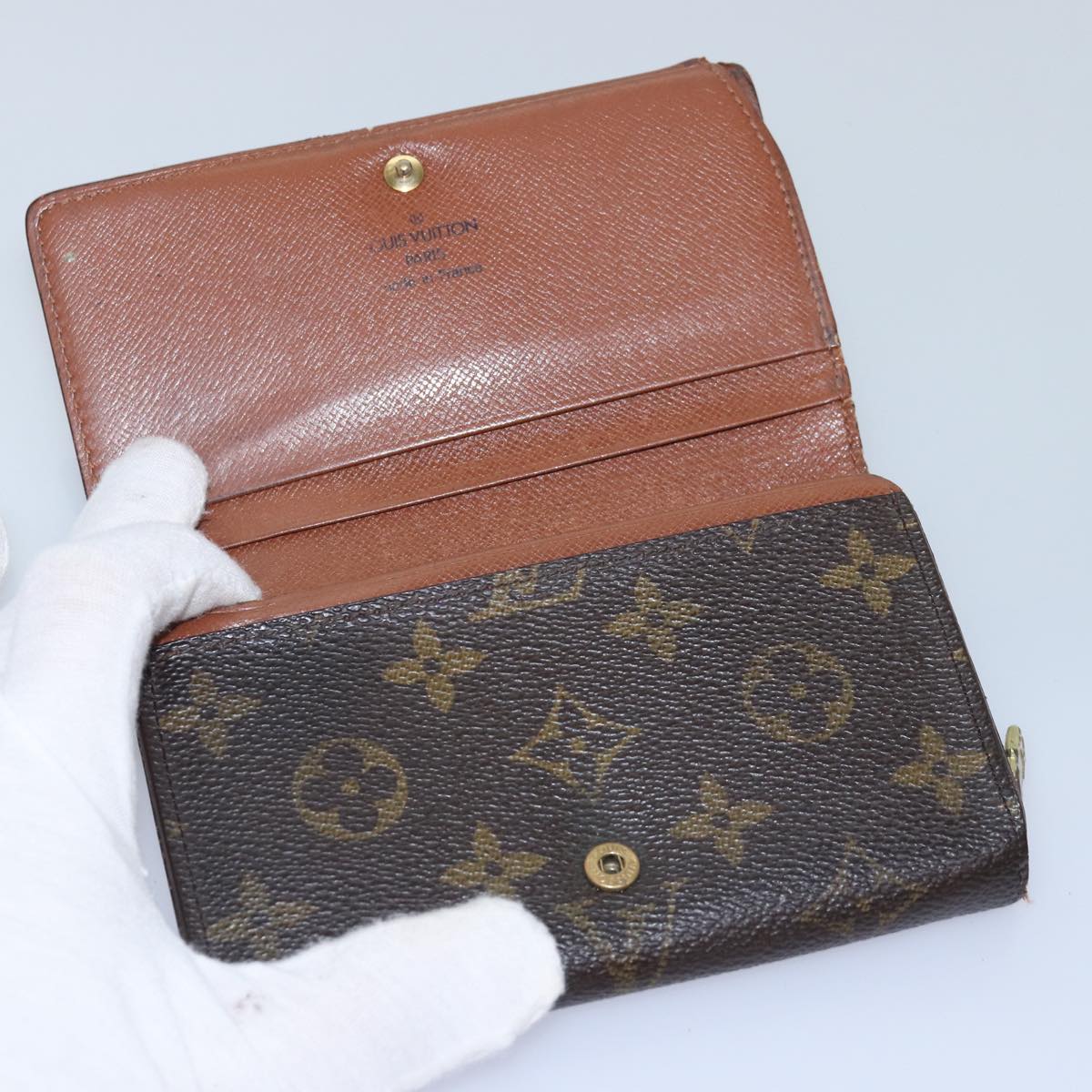 LOUIS VUITTON Monogram Damier Ebene Wallet 8Set LV Auth ar11896