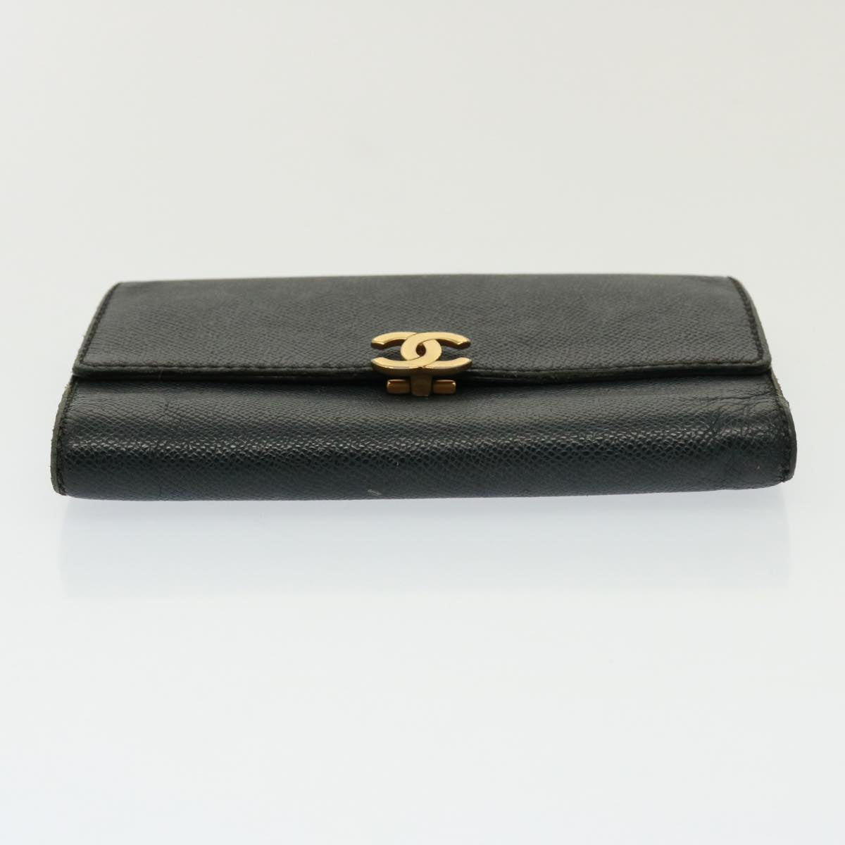 CHANEL Wallet Leather 5Set Black Beige CC Auth ar11902