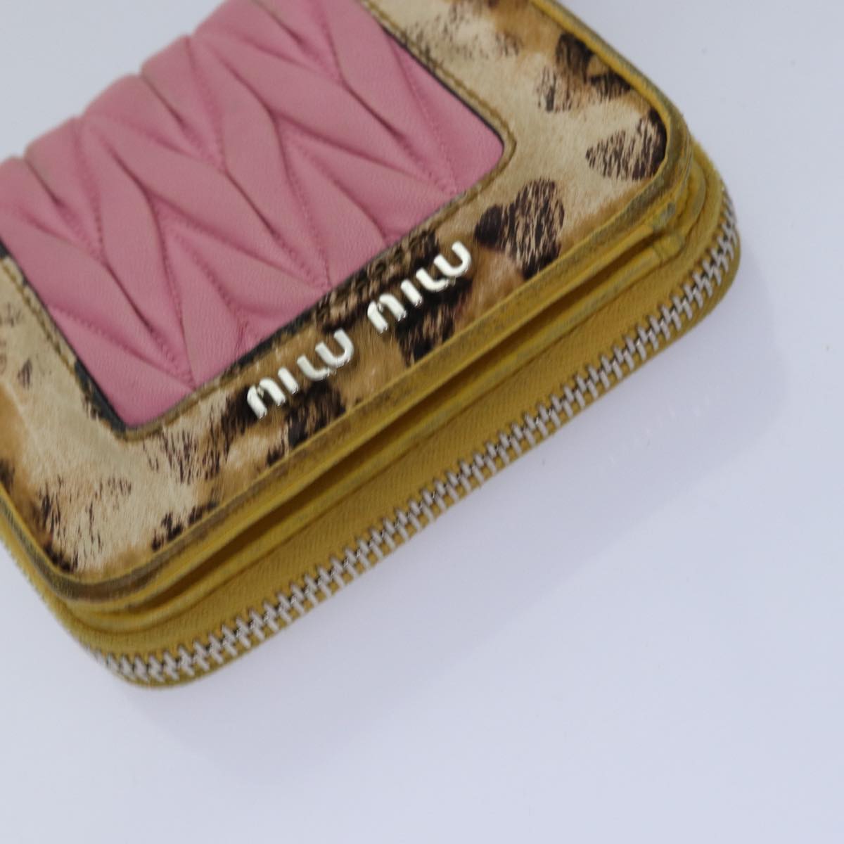 Miu Miu Wallet Enamel Leather 7Set Pink Navy black Auth ar11906