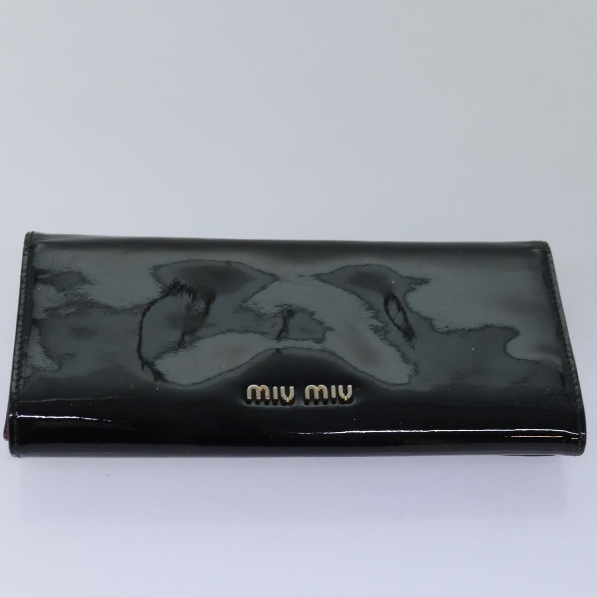 Miu Miu Wallet Enamel Leather 7Set Pink Navy black Auth ar11906