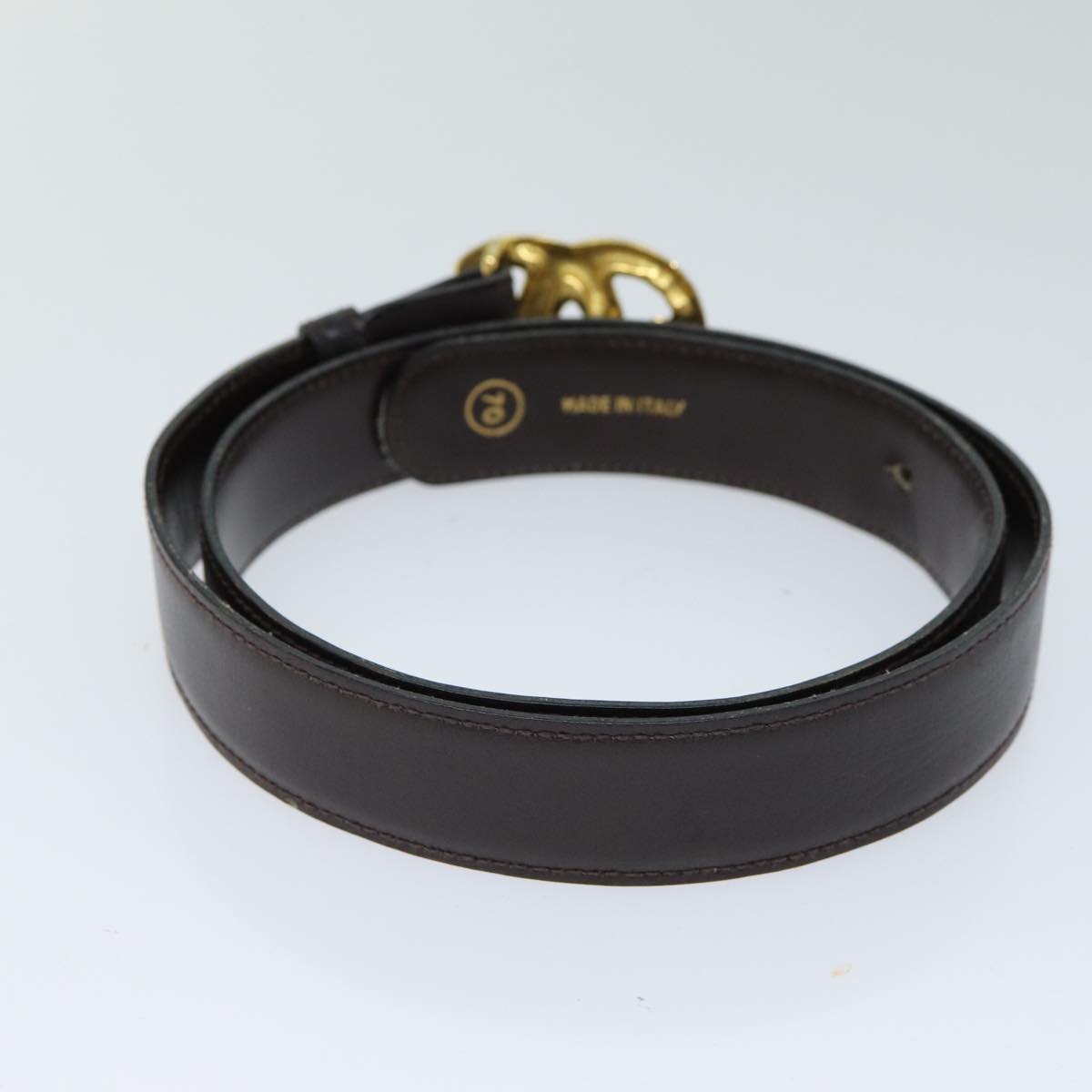 GUCCI Belt Leather 32.3"" Black Auth ar11920B