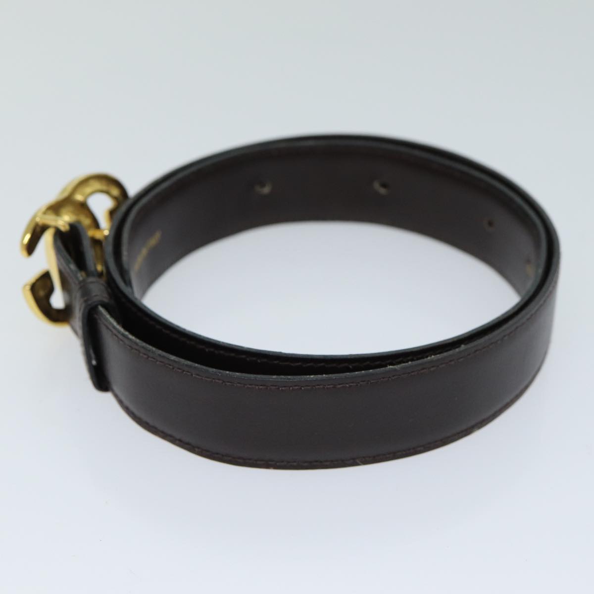 GUCCI Belt Leather 32.3"" Black Auth ar11920B