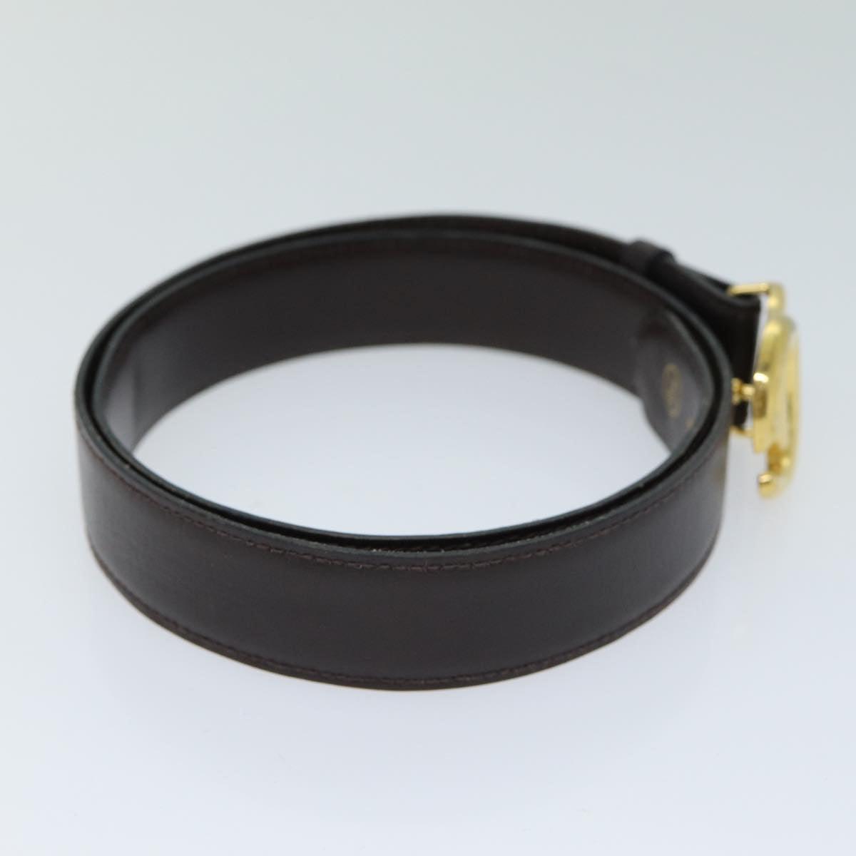 GUCCI Belt Leather 32.3"" Black Auth ar11920B