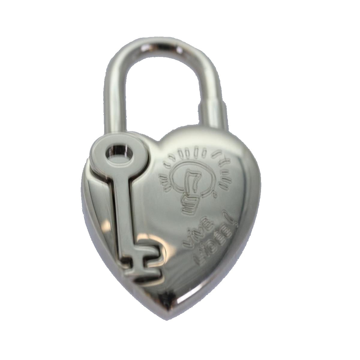 HERMES Fantasy Heart Cadena Padlock metal Silver Auth ar11933B