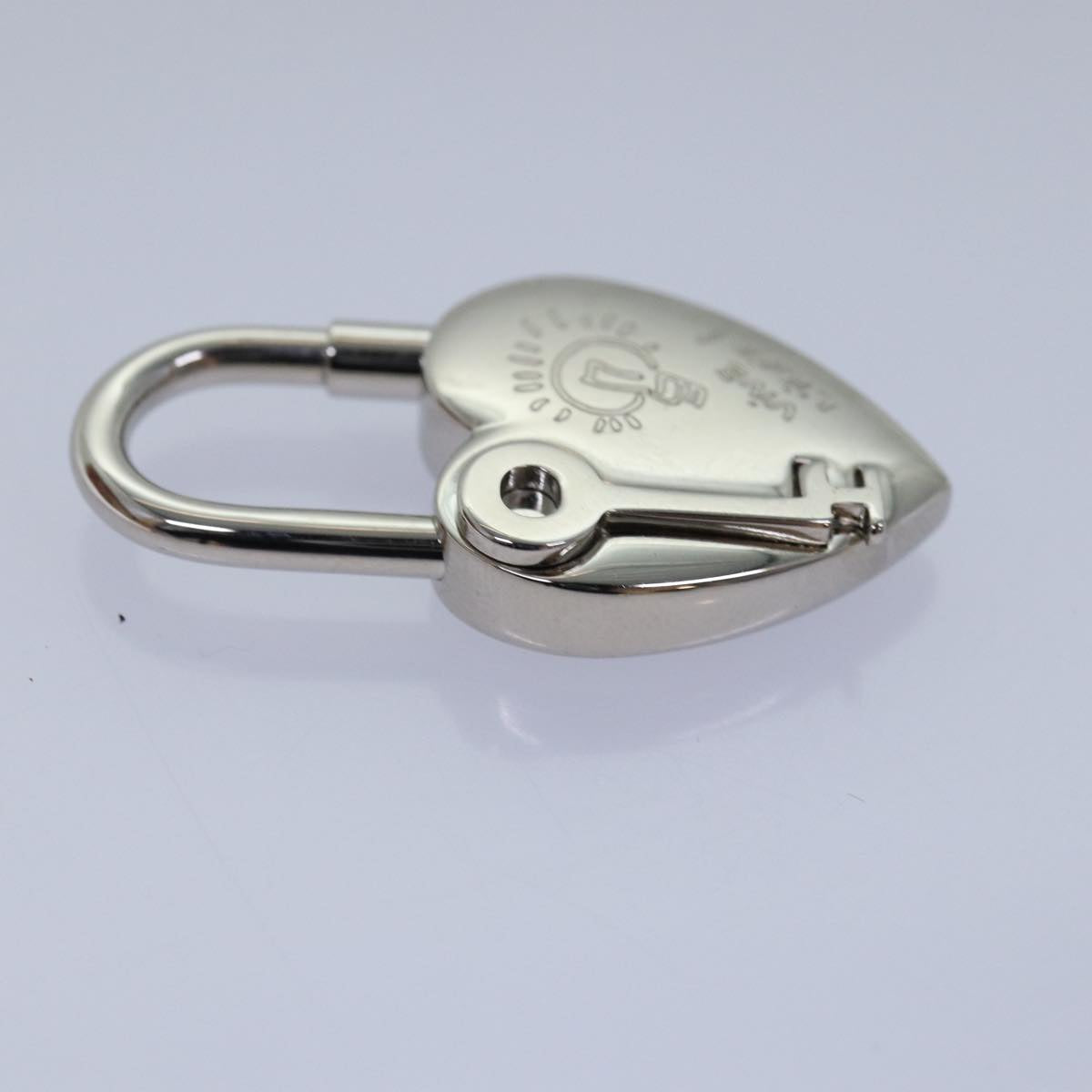 HERMES Fantasy Heart Cadena Padlock metal Silver Auth ar11933B