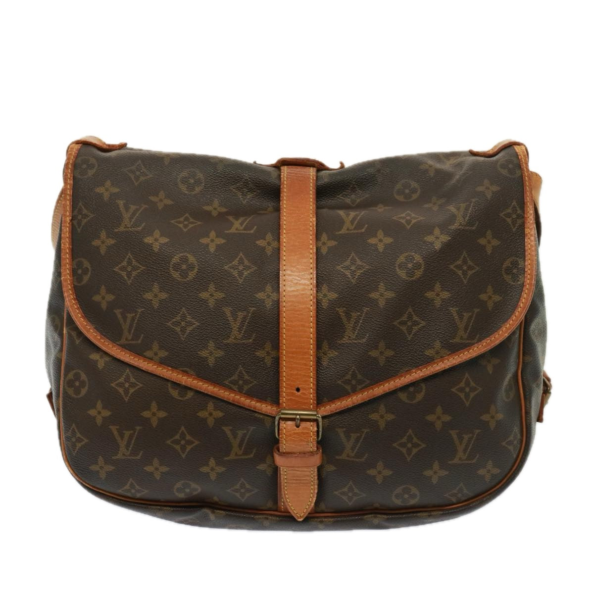 LOUIS VUITTON Monogram Saumur 35 Shoulder Bag M42254 LV Auth ar11953B