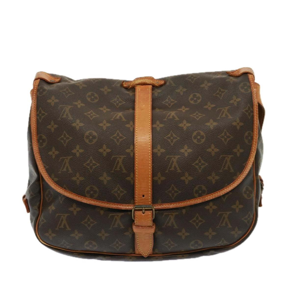 LOUIS VUITTON Monogram Saumur 35 Shoulder Bag M42254 LV Auth ar11953B