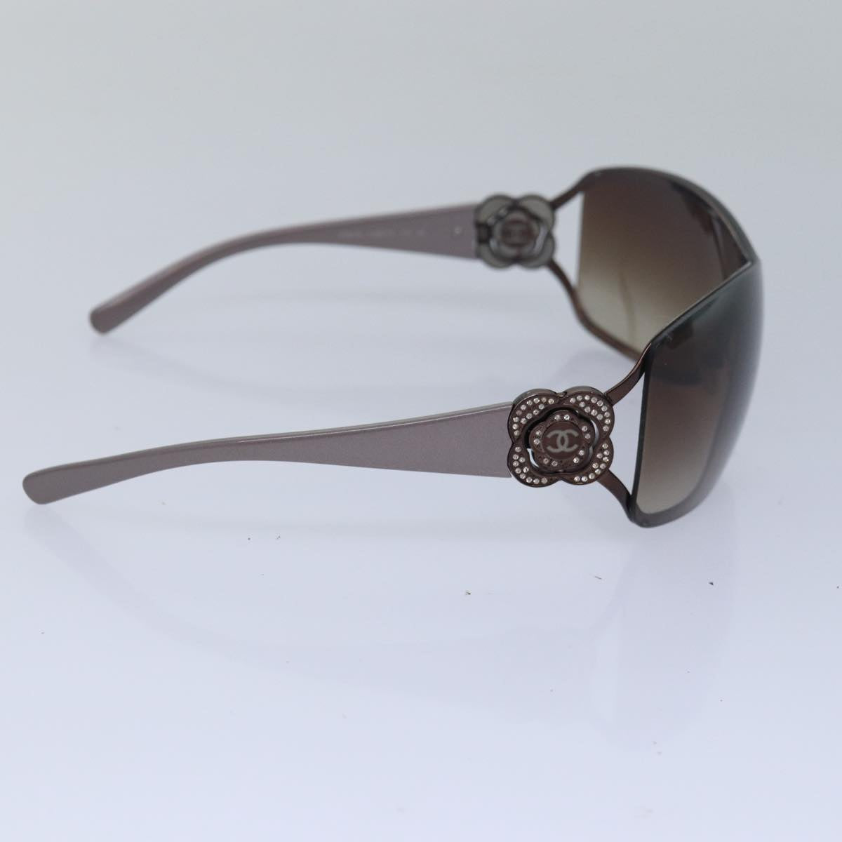 CHANEL Sunglasses plastic Brown CC Auth ar11960