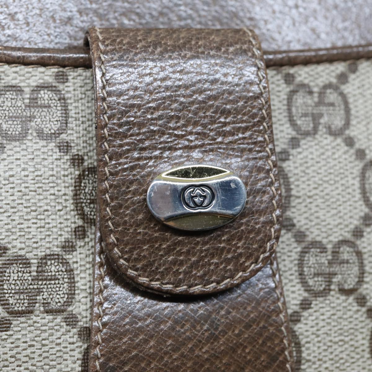 GUCCI GG Supreme Hand Bag PVC Beige 86 02 021 Auth ar11979