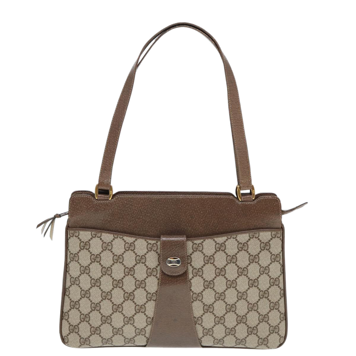 GUCCI GG Supreme Hand Bag PVC Beige 86 02 021 Auth ar11979