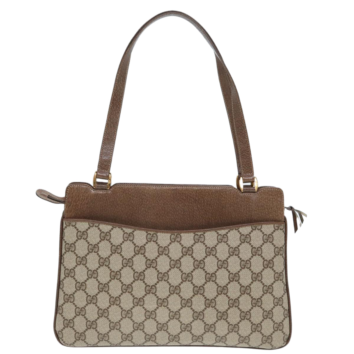 GUCCI GG Supreme Hand Bag PVC Beige 86 02 021 Auth ar11979