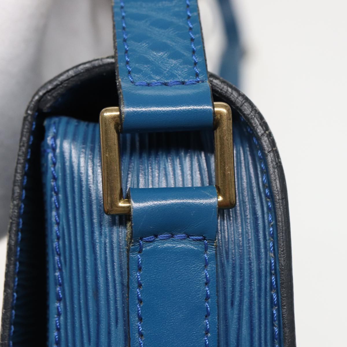 LOUIS VUITTON Epi Saint Cloud GM Shoulder Bag Toledo Blue M52195 LV Auth ar11991