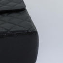 CHANEL Matelasse 30 Turn Lock Chain Bag Caviar Skin Black CC Auth ar11992AV-15