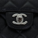 CHANEL Matelasse 30 Turn Lock Chain Bag Caviar Skin Black CC Auth ar11992AV-18