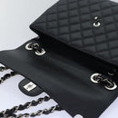 CHANEL Matelasse 30 Turn Lock Chain Bag Caviar Skin Black CC Auth ar11992AV-19