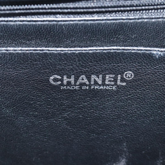 CHANEL Matelasse 30 Turn Lock Chain Bag Caviar Skin Black CC Auth ar11992AV