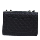 CHANEL Matelasse 30 Turn Lock Chain Bag Caviar Skin Black CC Auth ar11992AV-2