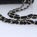 CHANEL Matelasse 30 Turn Lock Chain Bag Caviar Skin Black CC Auth ar11992AV-7