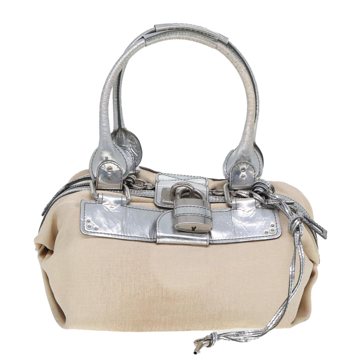 Chloe Paddington Shoulder Bag Straw Beige Auth ar11993 - 0