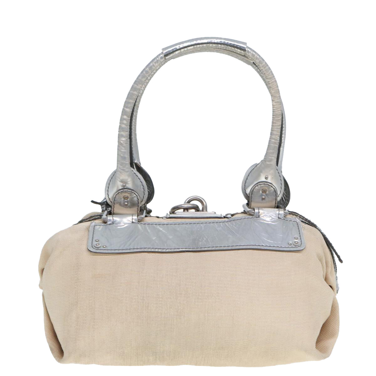 Chloe Paddington Shoulder Bag Straw Beige Auth ar11993