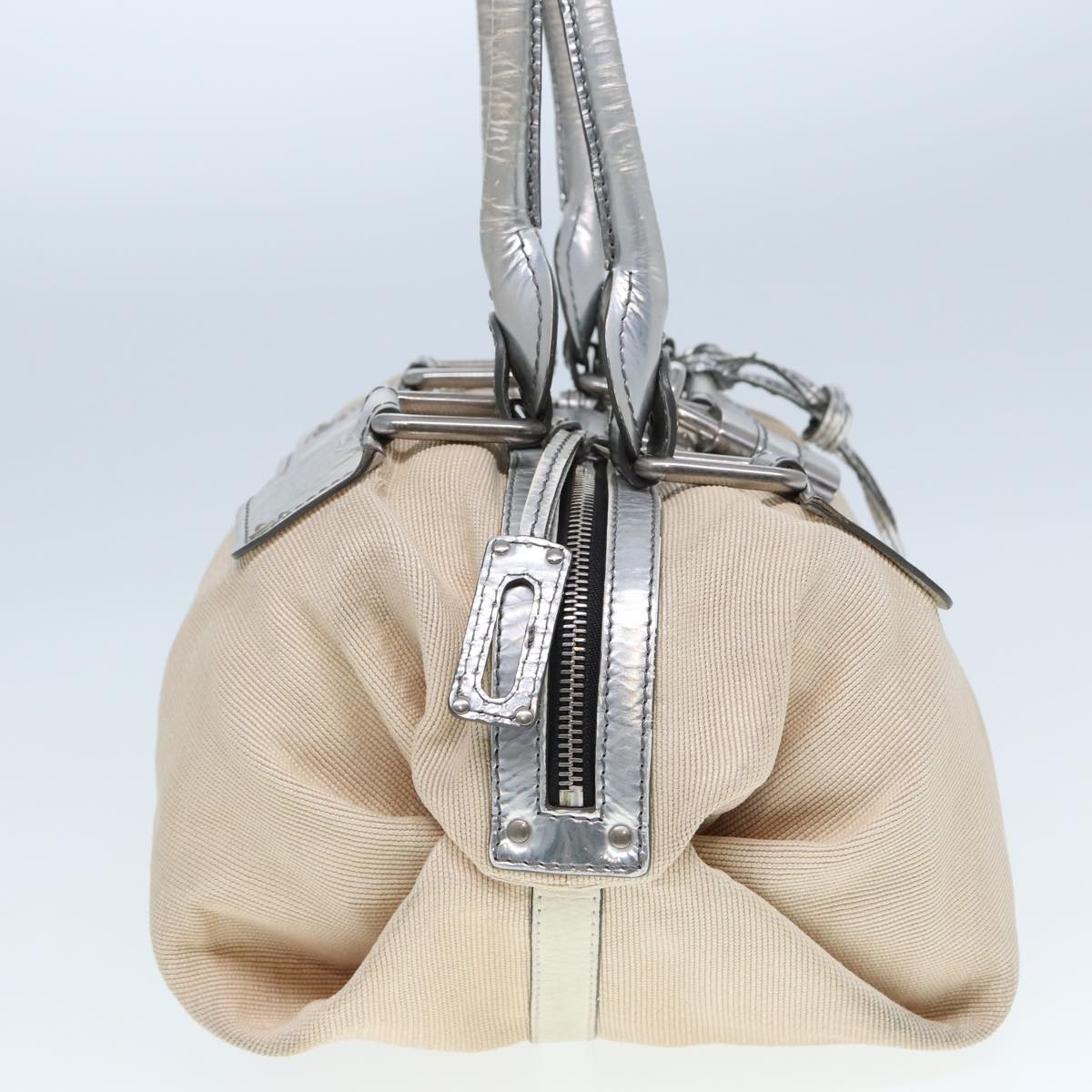 Chloe Paddington Shoulder Bag Straw Beige Auth ar11993