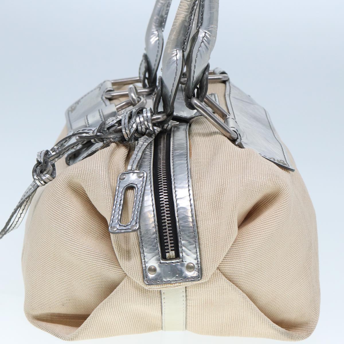 Chloe Paddington Shoulder Bag Straw Beige Auth ar11993