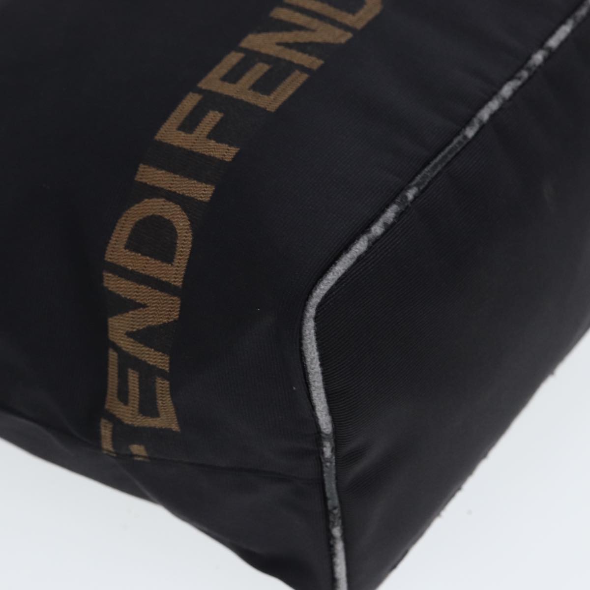 FENDI Tote Bag Canvas Black Auth ar11998