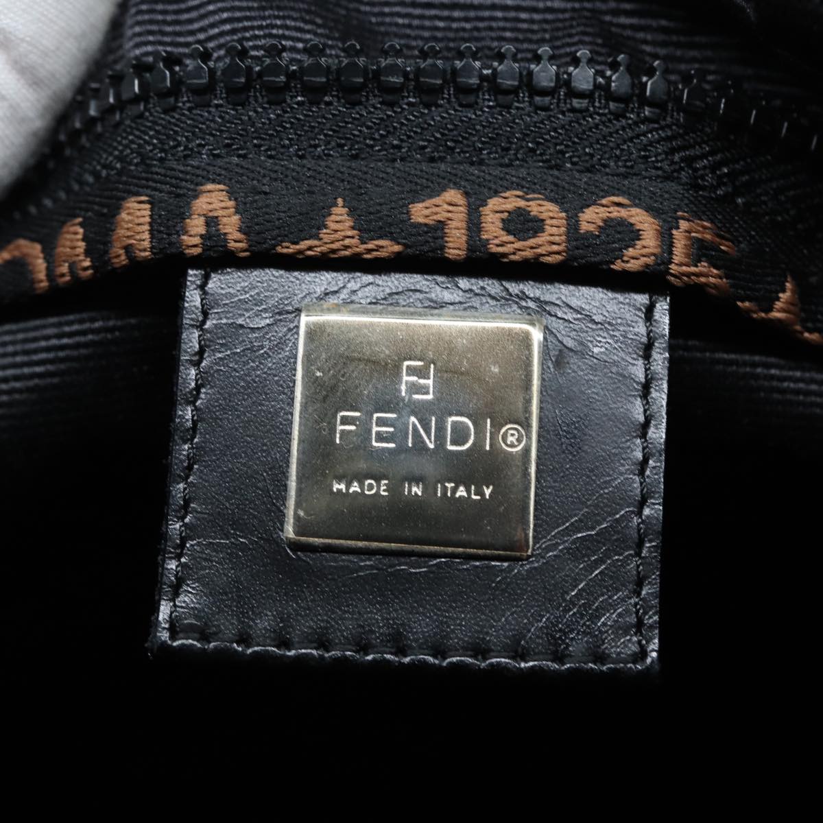 FENDI Tote Bag Canvas Black Auth ar11998