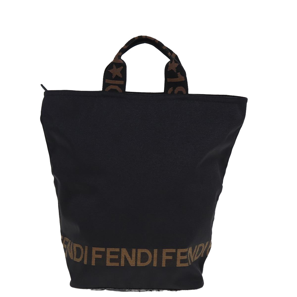 FENDI Tote Bag Canvas Black Auth ar11998