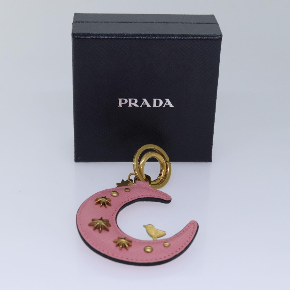 PRADA Charm Safiano leather Pink Auth ar12014