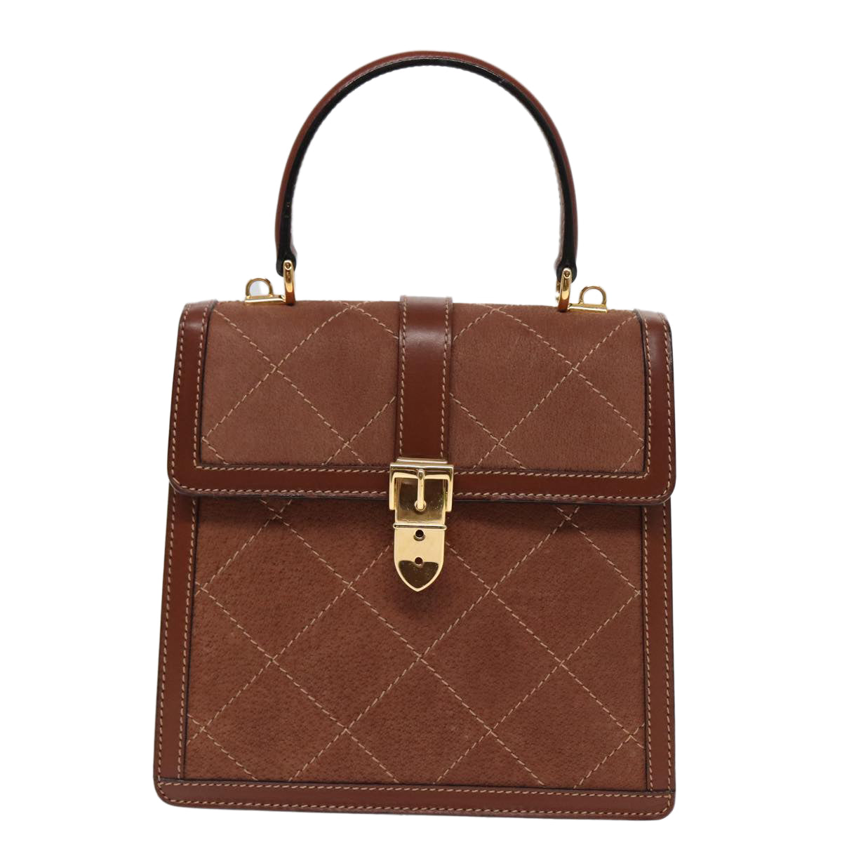 GUCCI Hand Bag Leather 2way Brown Auth ar12027